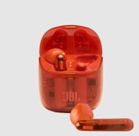 Наушники беспроводные с микрофоном JBL Tune 225TWS Ghost Edition orange фото