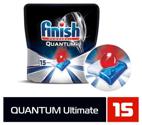 Капсулы Finish Quantum Ultimate 15шт бесфосфатные (Дойпак) фото